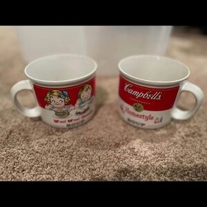 Red and White Soup Mugs